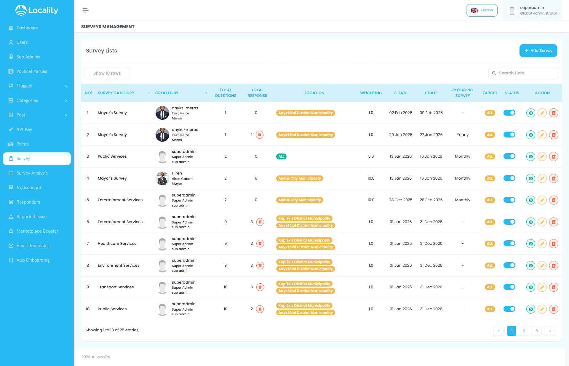 Survey and Consultation Interface